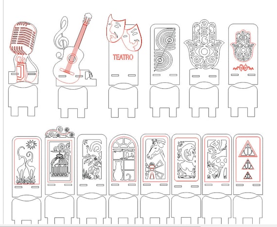 Laser-cut-guitar-phone-stand-unique-guitar-cell-phone 3d Model