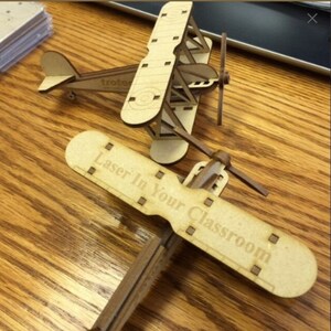 Bi-Plane Wood 3D Model Cut File: Laser CNC (Digital Download)