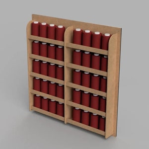 Estante para almacenar carretes de hilo cortados con láser: archivo de rompecabezas 3D (CDR DXF)
