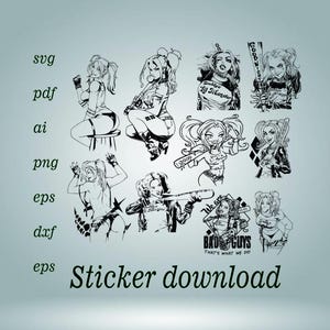 Diseño vectorial de Harley Quinn (svg, eps, pdf, ai)