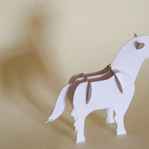Lasergesneden bestanden- paard-3D-puzzel dxf-bestand 3D houten puzzel 3D-model vector downloaden