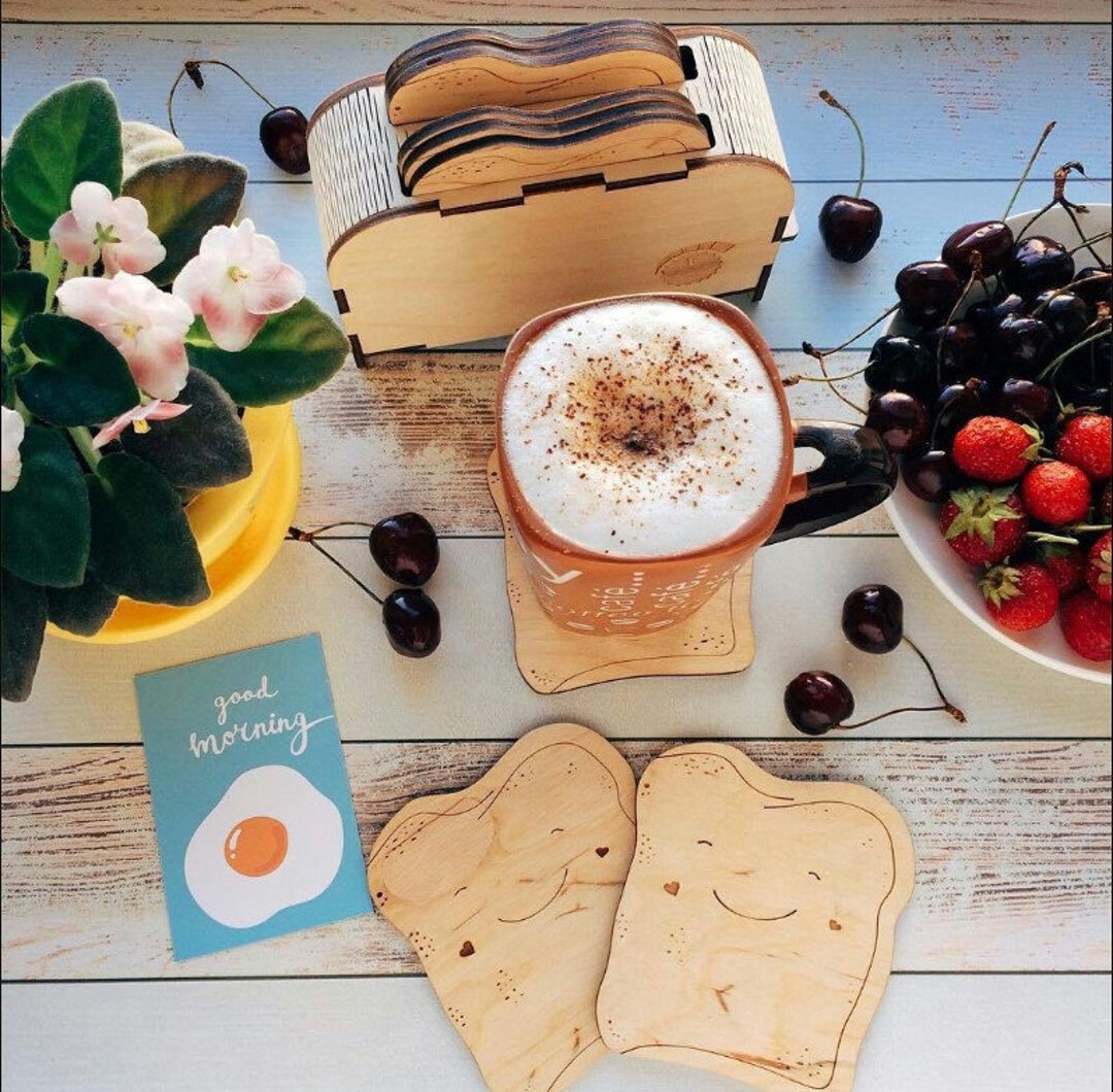 Toaster Coaster Set 3D Puzzle: Laser Cut Files (cdr Dxf Ai) - Etsy