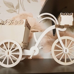 Fahrrad- Blumenständer Bbicycle- Planter Modell 3D Puzzle Datei svg cdr dxf Vektor Holz Konstruktor