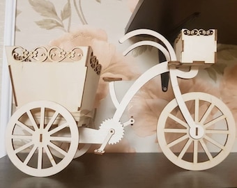 Bicycle- Flower Stand Bbicycle- Planter Model 3d Puzzle file svg cdr dxf Vector Wooden constructor