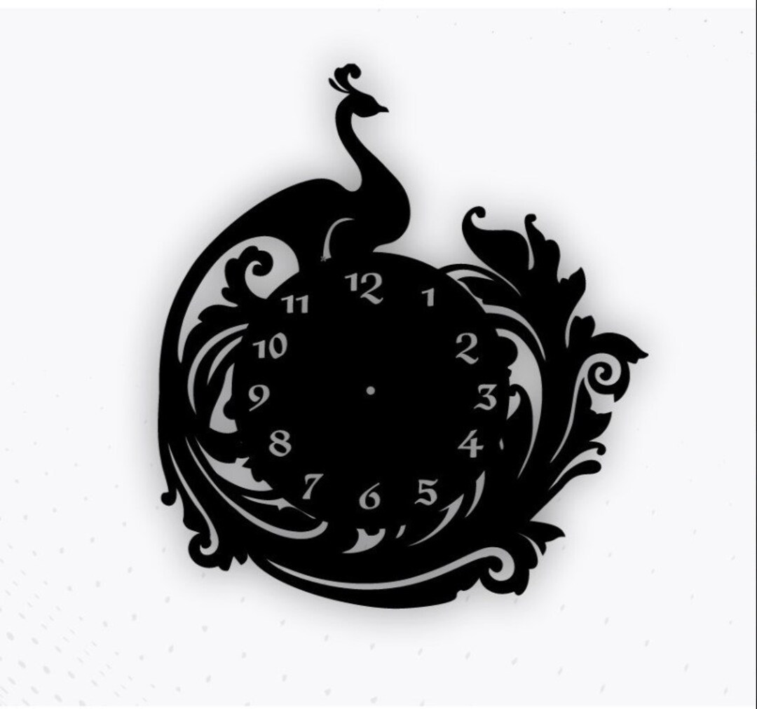 Peacock Vinyl Record Clock Template 3D Template Dxf Wooden Vector Cut ...