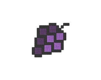 Minecraft Grape Machine Embroidery Design (1 design, 3 sizes, 11 formats)