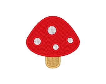 Mushroom Machine Embroidery Design, 1 design, 3 sizes, 11 formats