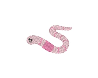 Rainworm Machine Embroidery Design, 1 design, 3 sizes, 11 formats