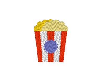 Popcorn Machine Embroidery Design, 1 design, 3 sizes, 11 formats