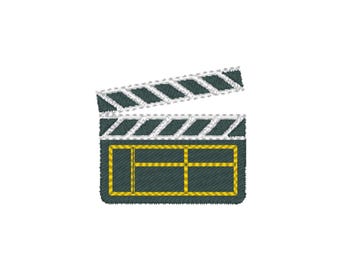 Movie Clapper Board Machine Embroidery Design, 1 design, 3 sizes, 11 formats
