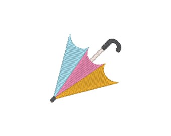 Closed Umbrella Machine Embroidery Design, 1 design, 3 sizes, 11 formats