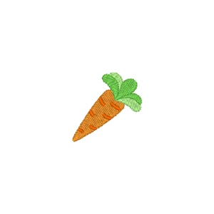 Carrot Vegetable Machine Embroidery Design, 1 design, 4 sizes, 11 formats