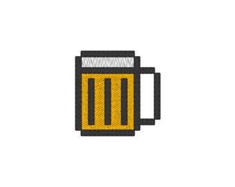 Minecraft Beer Machine Embroidery Design (1 design, 3 sizes, 11 formats)