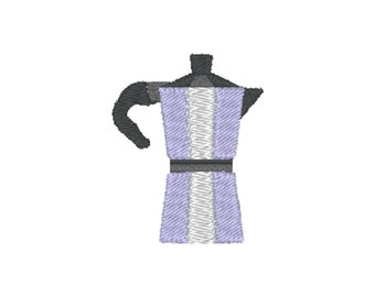 Moka Pot Coffee Maker Machine Embroidery Design, 1 design, 3 sizes, 11 formats