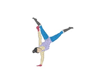 Acrobat/Gymnast Machine Embroidery Design, 1 design, 3 sizes, 11 formats