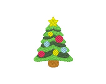 Christmas Tree Machine Embroidery Design (1 design, 3 sizes, 11 formats)