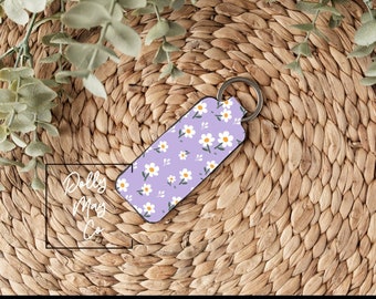 Purple Floral Flower Chapstick Holder, Lipstick Holder, Lip Balm Holder, Keychain Attachment