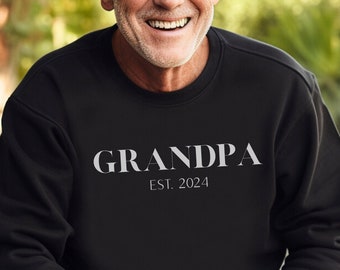 Pregnancy Announcement Grandparents Sweatshirt, Grandpa Est 2024, Maternity Sweater, Motherhood Sweater, Pregnancy Announcement Shirt