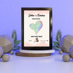 Wo wir uns trafen Karte drucken | Romantische Geschenke | Rosatöne | Wo alles begann | Geschenke für Sie | Personalisierte Karte | Jubiläumsgeschenk