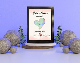 Personalized Where We Met Map Print | Romantic Anniversary Gift