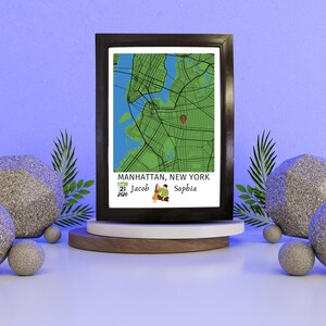 Mappa del primo incontro / Dove tutto ha avuto inizio - Regali personalizzati con mappe per coppie / Regali personalizzati