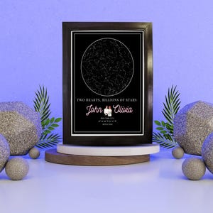 Impressions de carte des étoiles | Carte du ciel nocturne personnalisée | Carte des étoiles par date | Nous nous sommes rencontrés pour la première fois map | Carte cadeau fiançailles | Impressions de carte de couple