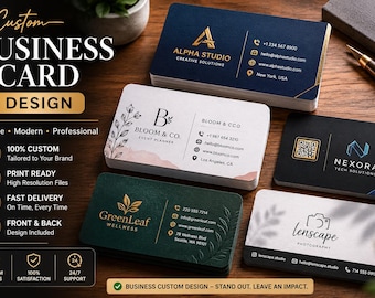 Custom Business Card Design | Modern Luxury Branding, Print Ready Front & Back