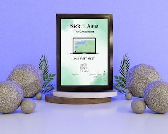 Personalized Where We Met Map Print | Anniversary Gift