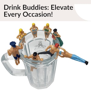 Drink Markers 8pcs - Bachelorette Party Favors - Great With Wine Glass, Beer Mug, More - Bachelorette Party Decorations - Funny Glass Charms