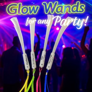 Custom Fiber Optic Wands - 20-Pack Personalized LED Party Favors