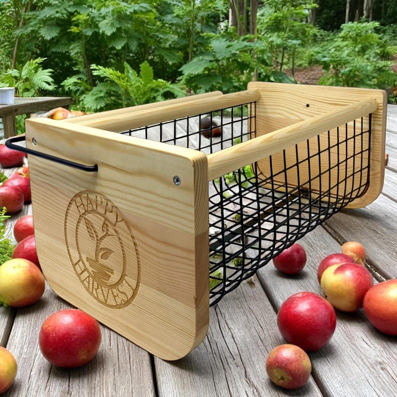 Harvest your homegrown produce with ease using this Personalized Wooden Garden Hod. Built with durable slats and a rotating handle, it’s the perfect companion for collecting fruits, vegetables, or flowers. Lightweight yet strong, this timeless piece can also be used as rustic décor. Add a name or message to create a custom engraved gift that will be treasured for years.