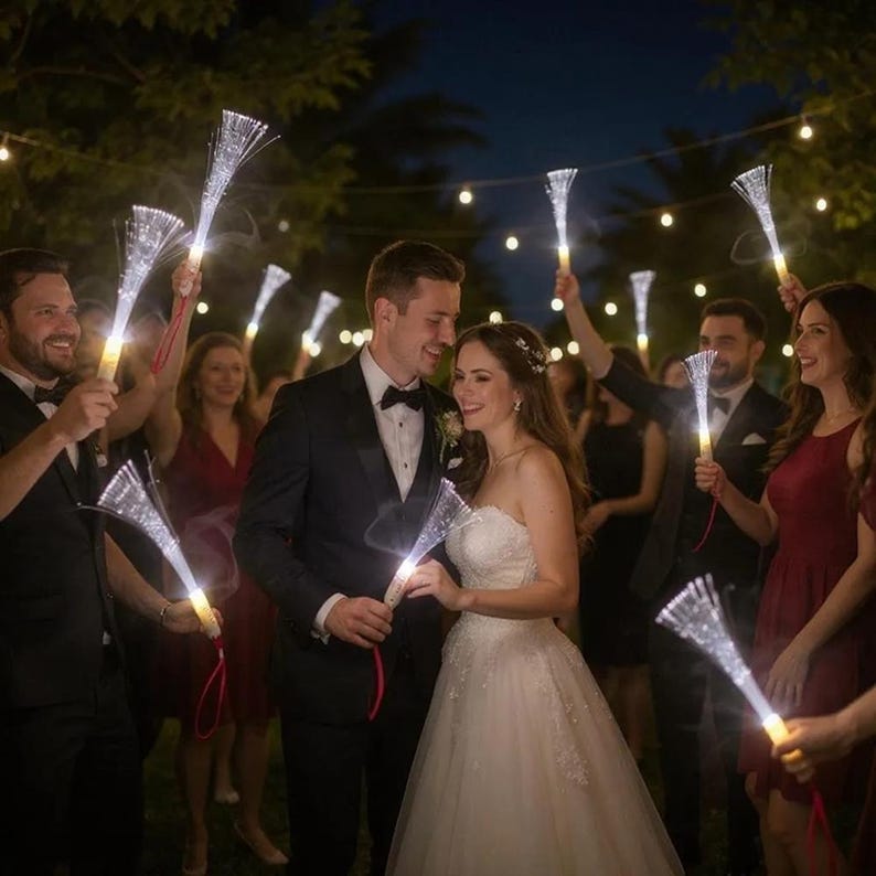 Custom LED Fiber Optic Light Wands– 30 Pack Personalized Glow Sticks ...
