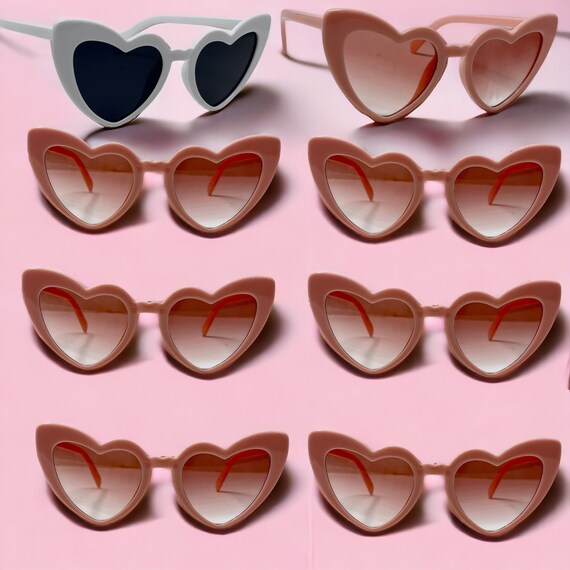 Heart Shaped Sunglasses - Bachelorette Party Glasses- Bridal Party Sunglasses - Stylish Shades For Weddings, Concerts- Women's Sunglasses