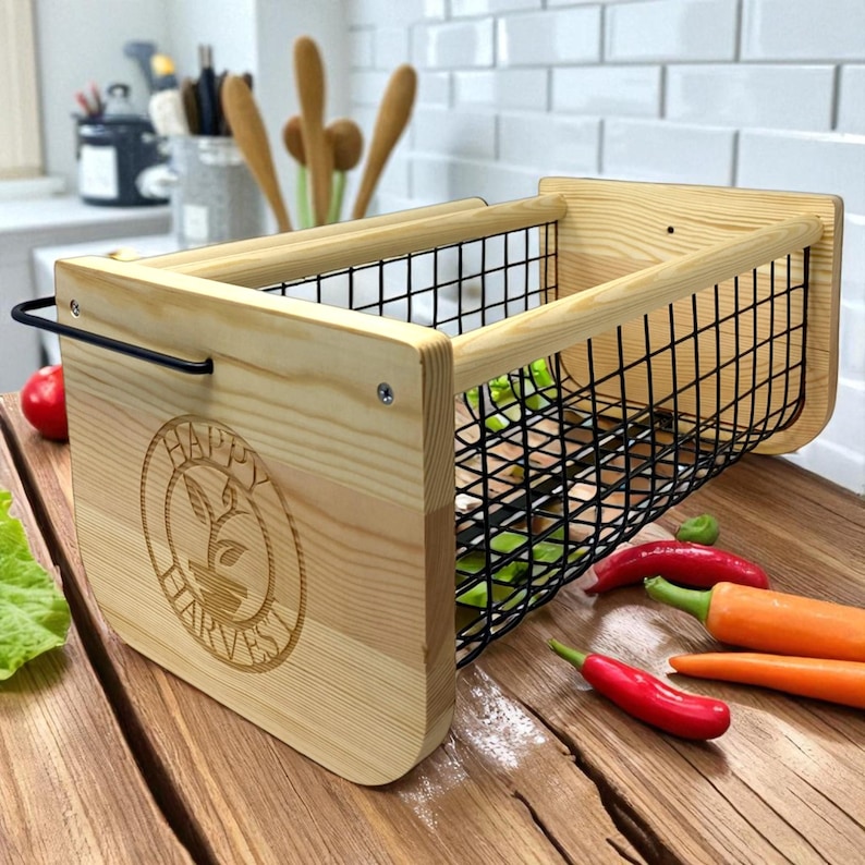 Gather your garden bounty in style with this durable Harvest Basket with Rotating Handle. Whether you’re collecting herbs, tomatoes, or fresh flowers, this basket keeps produce safe while reducing mess. Its timeless wooden design doubles as farmhouse décor when not in use. Personalization options let you create a meaningful, engraved gift for gardeners, moms, or friends who love the outdoors.