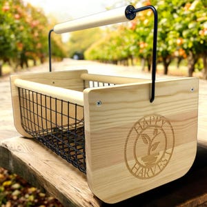 Celebrate gardening in style with this Rustic Harvest Basket with Rotating Handle. Functional yet beautiful, it’s perfect for gathering produce, carrying tools, or showcasing flowers on a kitchen counter. Lightweight but strong, it’s built for everyday use. With engraving available, this basket becomes a truly personalized present, ideal for garden enthusiasts or farmhouse lovers.