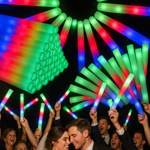 Customized Foam Glow Sticks Wedding Favors 40 Pack – Light Up Party Supplies, LED Glow Sticks Personalized Light Up Foam Sticks, Custom Text