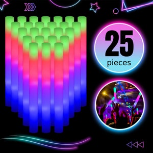 ColorHome Glow Sticks Bulk 58 Pcs - Light up Foam Sticks with 3 Modes  Colorful Flashing Effect, Led Lights Glow in The Dark Party Supplies for  Wedding