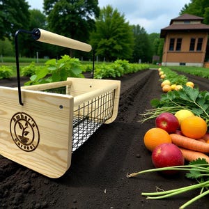 Personalized Garden Harvest Basket with Rotating Handle – Wooden Hod for Vegetables, Flowers & Herbs, Custom Engraved Gardener Gift Options image 17