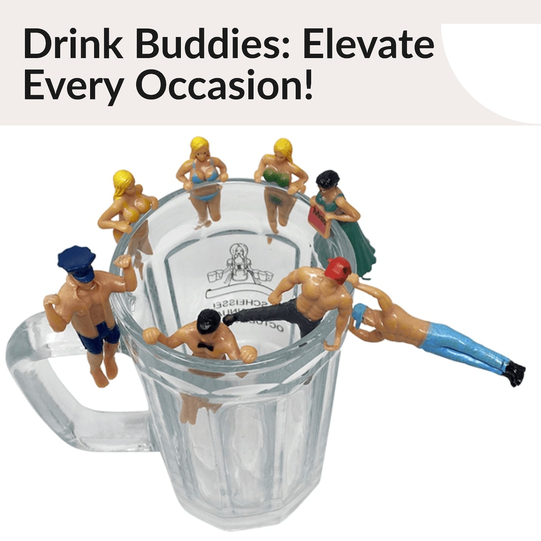 Drink Markers 8pcs Guys and Gals Great With Wine Glass, Beer Mug, More