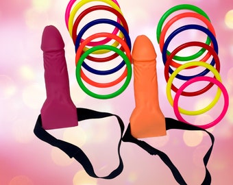 Dirty Bachelorette Party Game, Forehead Ring Toss, Funny Adult Bach Game, Girls Night Drinking Game, Bride Party Favor