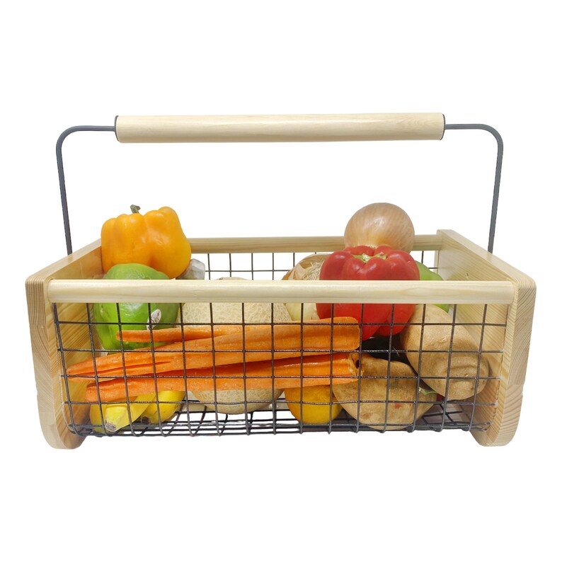 Wooden Gardening Harvest Basket Gardening Gift, Maine Hod Large Harvest