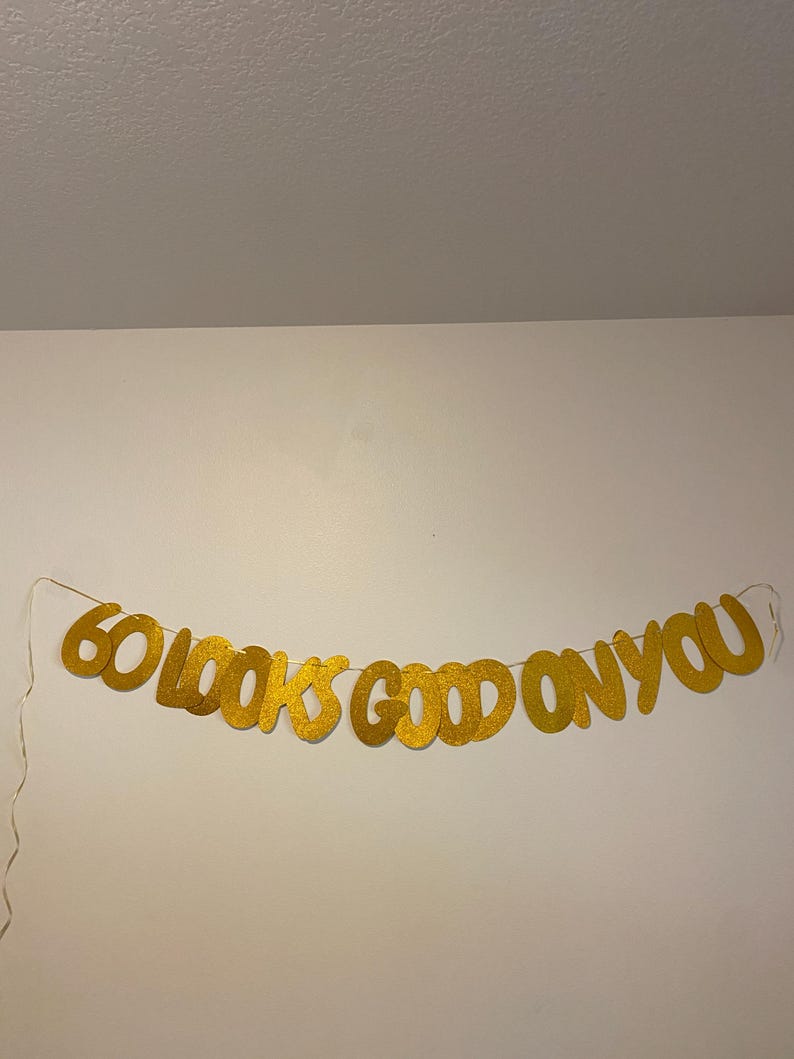 60th birthday banner

sixty birthday banner

60 looks good on you

60th party decor

60th birthday sign

milestone birthday sign

prestrung party banner

glitter birthday decor

birthday banner for her

birthday banner for him

sixty party decoration

60th birthday garland

60th birthday supplies
