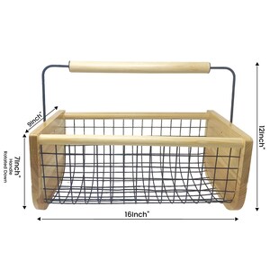 the basket size is 16x9x12