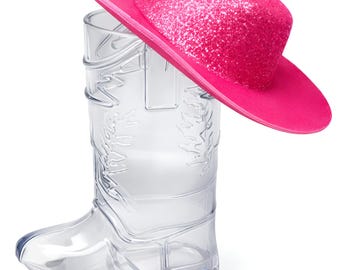 Cowboy Boot Shot Glass with Mini Cowboy Hat – Western Party Favor, Bachelorette Party Gift, Cowboy Theme Decor, Unique Shot Glass Set