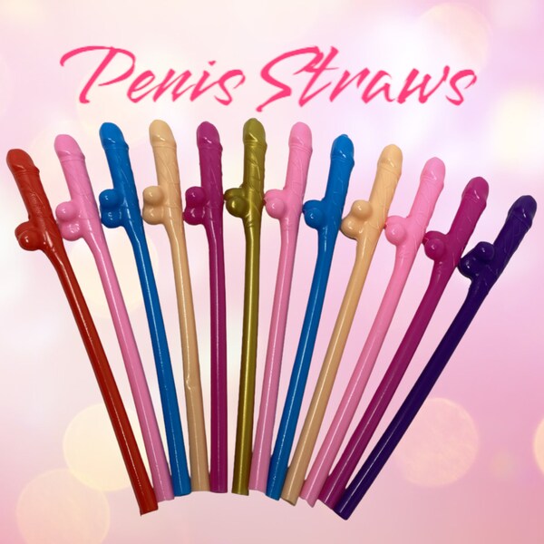 Penis Straws Multi Color Pack - 8 Different Colors - Bachelorette Party Decorations - Use As Drink Markers - Girls Weekend Gifts