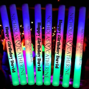 40 Custom Glow Sticks: Personalized LED Party Favors