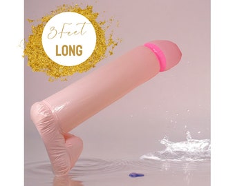Jumbo Size Inflatable 3Ft Bachelorette Party Favor, Blow Up Penis, Travels Easy, Bridal Shower Decoration, Bachelorette Party Decoration