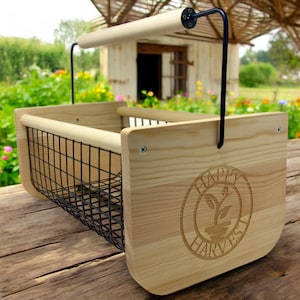 Harvest Basket - Large Sturdy Wooden Garden Basket 🌿🌾A thoughtful and unique mothers day gift. 

Large Harvesting Basket with Rotating Handle – Perfect for Garden Harvesting and Cleaning your veggies and fruit. Give a thoughful and unique gift for the garden lover in your life! 

Large Size: 16x12x9inches


✔ Durable & Sturdy: Made from high-quality wood, built to last through many harvest seasons.
✔ Rotating Handle: Allows for easy carrying and convenience while picking produce.
