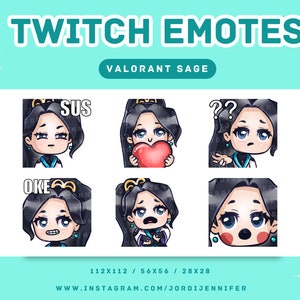 Valorant Sage Meme Emotes for Stream 6-Pack - Twitch, Discord, YouTube