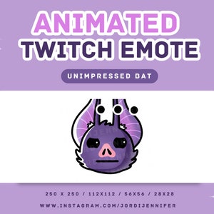 Cute Kawaii Animated Unimpressed Bat Emote for Stream - Twitch, Discord, YouTube